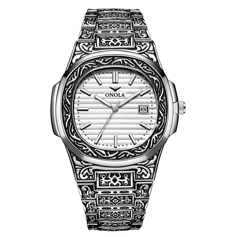 Fashion quartz watch men Brand ONOLA luxury Retro golden stainless steel watch men gold mens watch reloj hombre - V.I.P Digital Presence