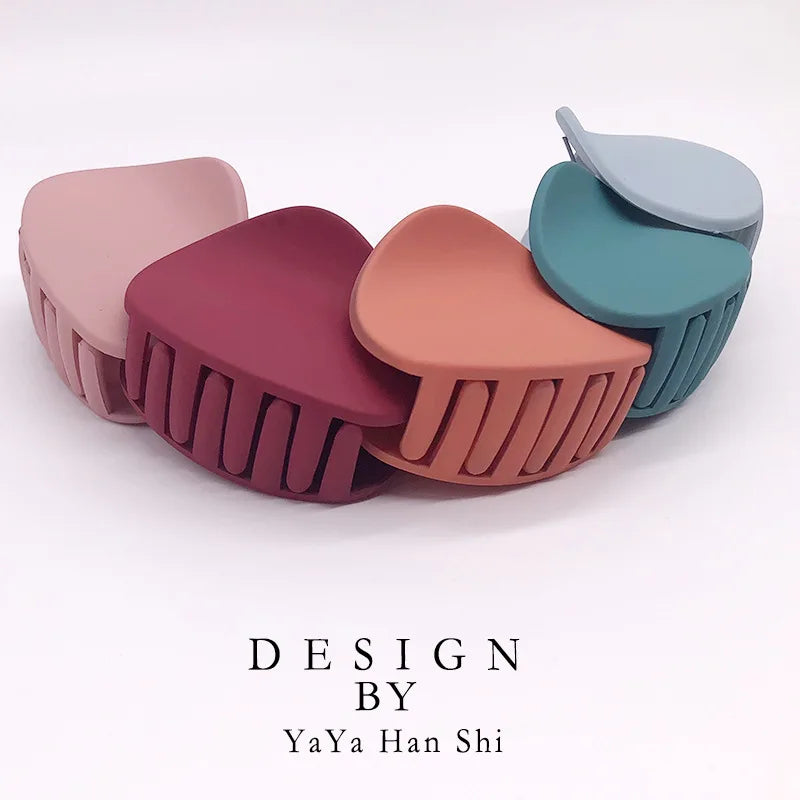 Korean Fashion Design Women Hair Claw Solid Color Hair Crab Retro Square Scrub Hair Clips - V.I.P Digital Presence