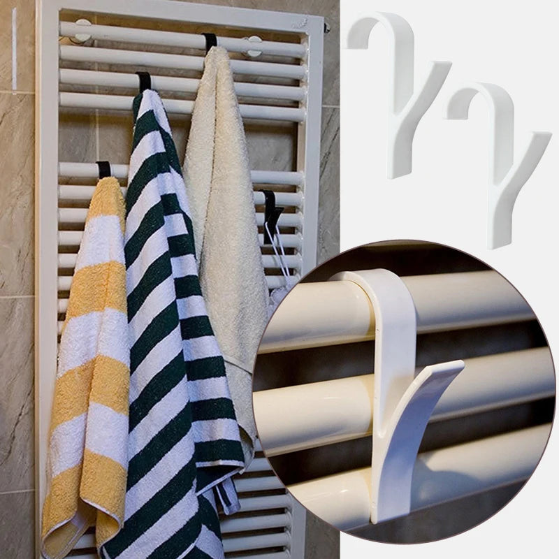 High Quality Hanger For Heated Towel Radiator Rail Clothes Hanger Bath Hook Holder Percha Plegable Scarf Hanger white 6pcs - V.I.P Digital Presence
