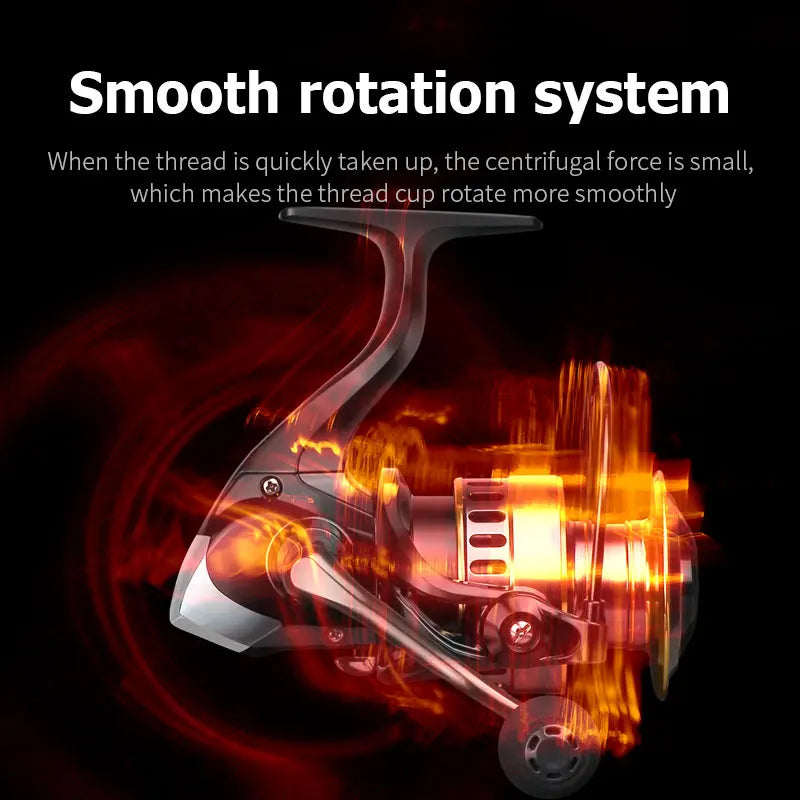 Carrete de pesca LINNHUE HE7000, arrastre máximo de 10 kg, 5,2:1, carrete giratorio de metal de alta velocidad, carrete de agua salada, carrete de pesca de carpa, línea de envío