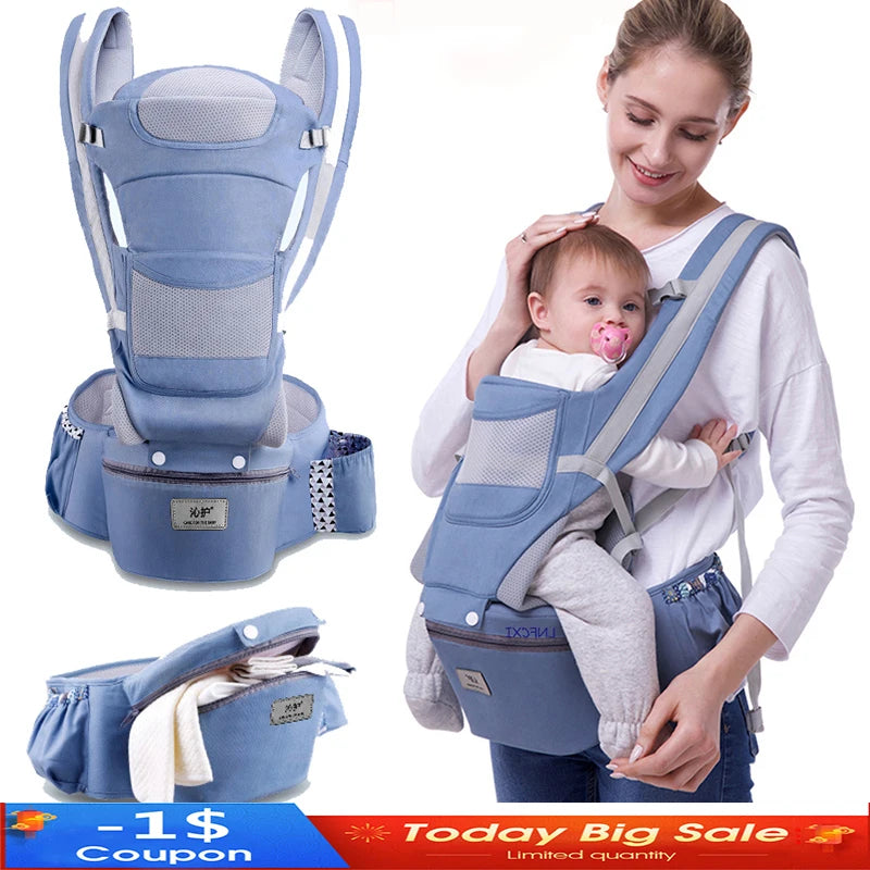 Portabebés ergonómico de 0 a 48 meses, 3 en 1, con asiento frontal, tipo canguro