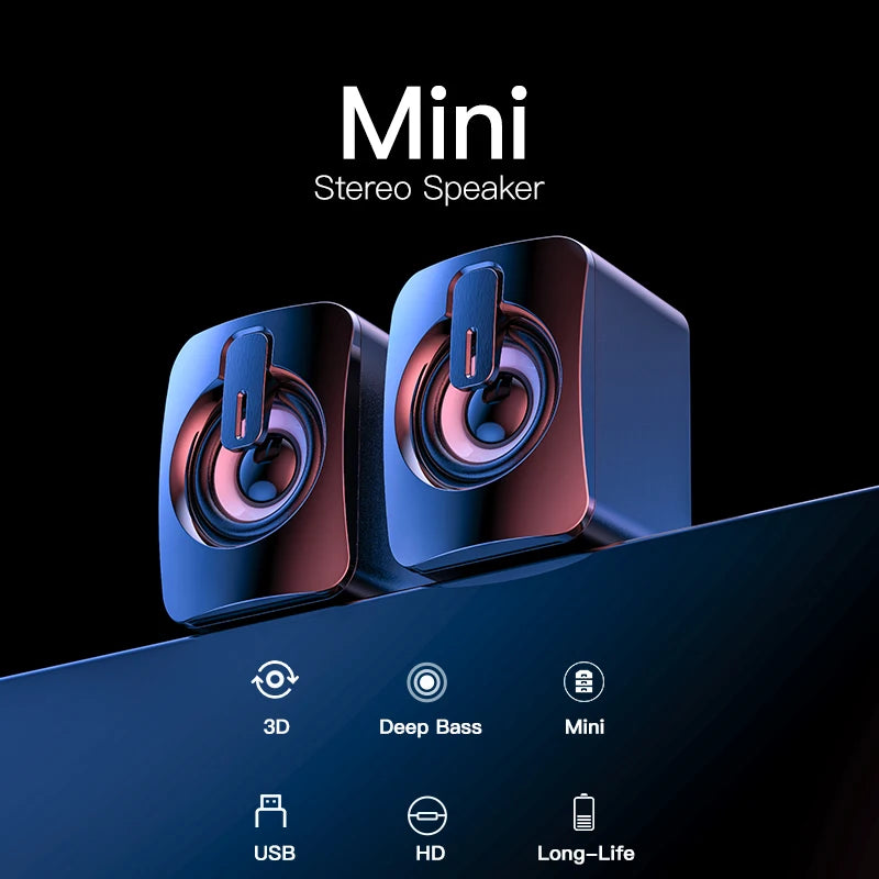 Mini Computer Speaker USB Wired Speakers 3D Stereo Sound Surround Loudspeaker For PC Laptop Notebook Not bluetooth Loudspeakers - V.I.P Digital Presence
