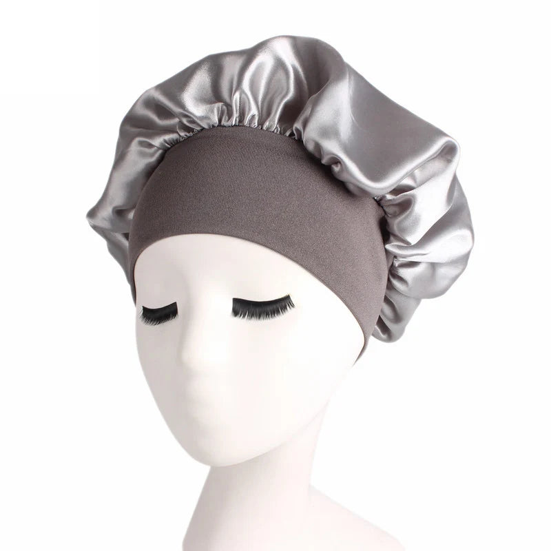 1pc Adjust Solid Satin Bonnet Hair Styling Cap Long Hair Care Women Night Sleep Hat Silk Head Wrap Shower Cap Hair Styling Tools - V.I.P Digital Presence