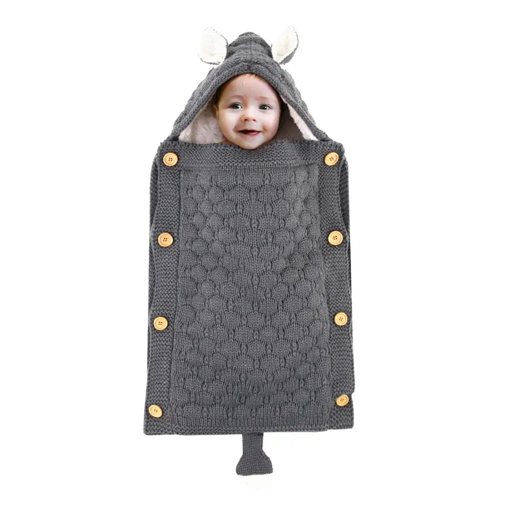 Baby Sleep Bag Newborn Sleepsack Warm Knitted Stroller Sleep Sack Toddler Knit Swaddling Blanket for 1-12Months - V.I.P Digital Presence