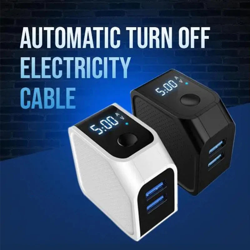 LED Display Intelligent Fast Charging Head Power Adapter Automatic Power-Off Dual USB Cell Phone Charger Quick fast charging - V.I.P Digital Presence
