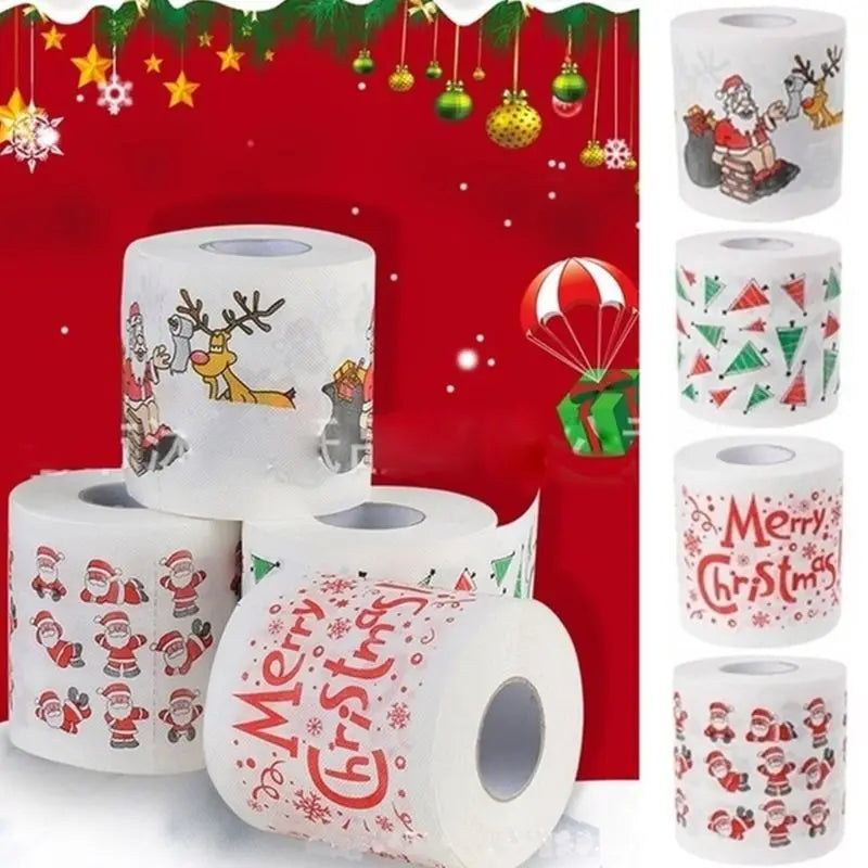 Christmas Pattern Printing Roll Toilet Paper Household Tissue Bathroom Web Q0KD - V.I.P Digital Presence