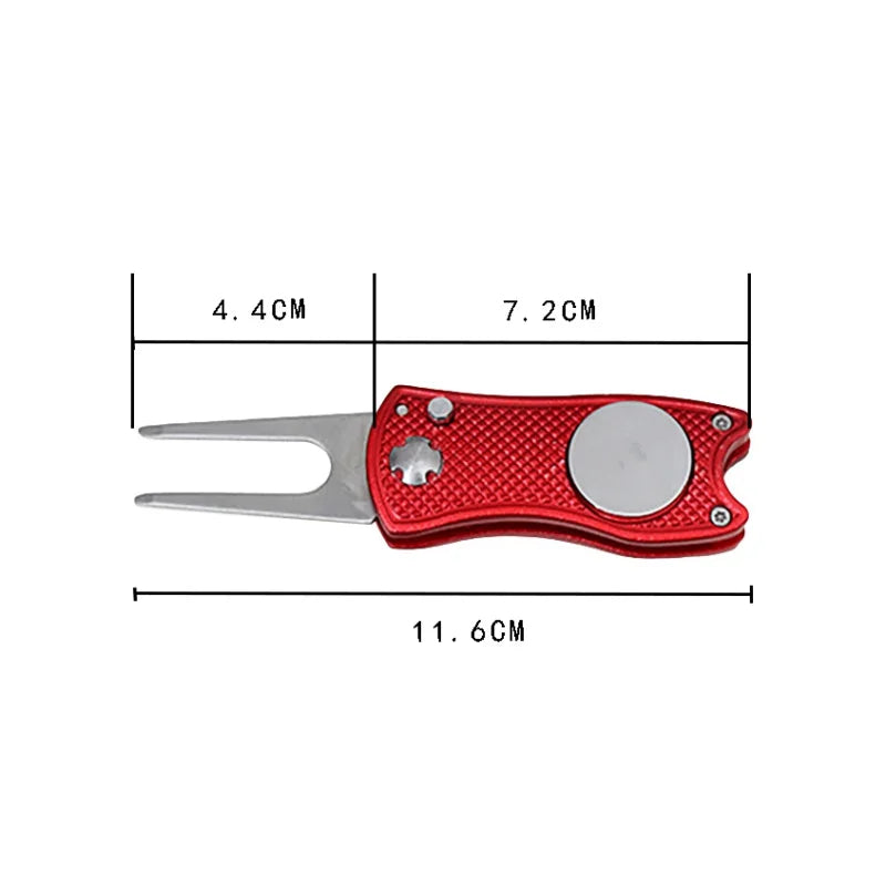 Foldable Golf Divot Tool with Golf Ball Tool Pitch Groove Cleaner Golf Training Aids Golf Accessories Putting Green Fork