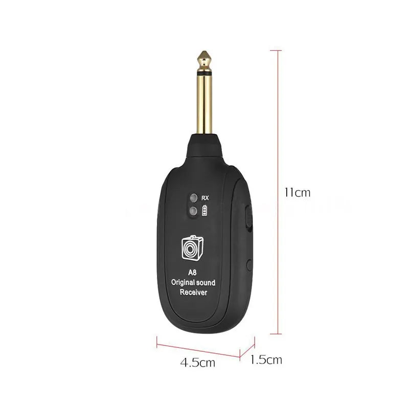 UHF Guitar Wireless System Transmitter Receiver Built-in Rechargeable Built- in Rechargeable wireless guitar transmitter - V.I.P Digital Presence