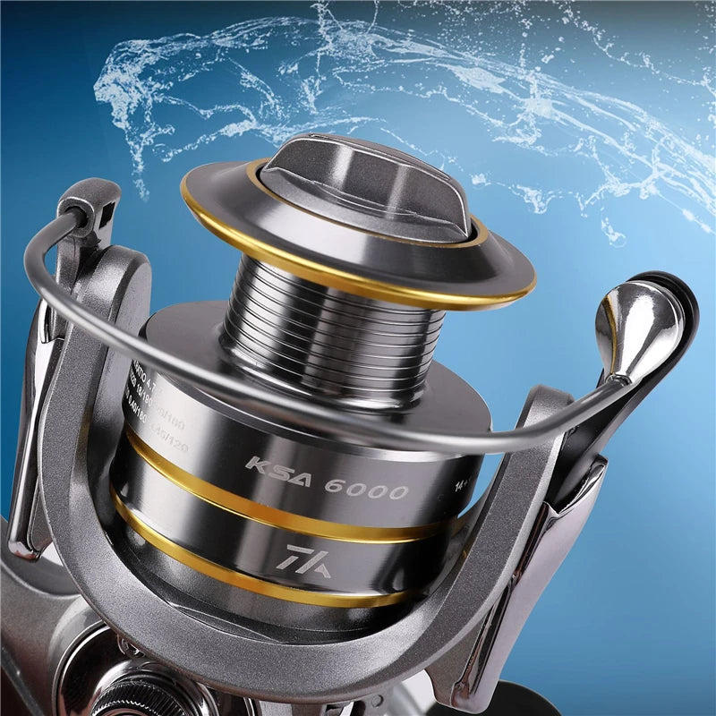 Carrete de pesca de doble bobina 14+1 BB de alta calidad, relación de transmisión 5,5:1, carrete giratorio de alta velocidad para pesca de carpas en agua salada.