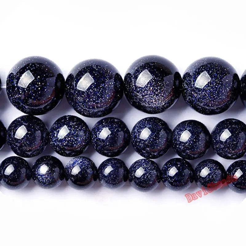 Factory price Natural Blue SandStone Round Loose Beads 16" Strand 4 6 8 10 12 MM Pick Size For Jewelry Making - V.I.P Digital Presence