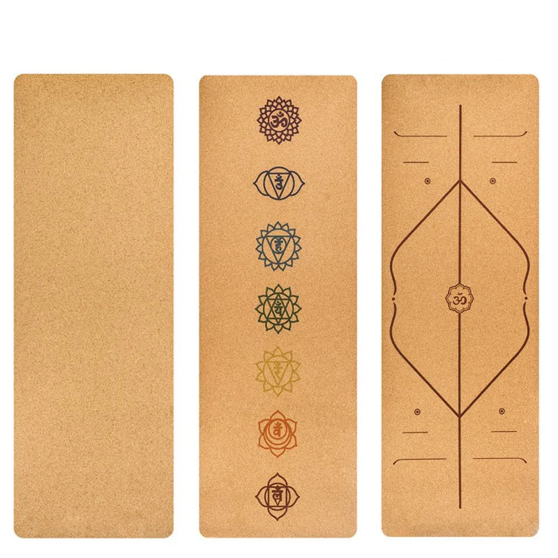 183X68cm Natural Cork TPE Yoga Mat For Fitness 5mm Sports Mats Pilates Exercise Pads Non-slip Yoga mats With Position Body Line - V.I.P Digital Presence