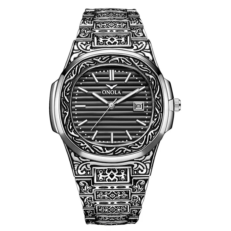 Fashion quartz watch men Brand ONOLA luxury Retro golden stainless steel watch men gold mens watch reloj hombre - V.I.P Digital Presence