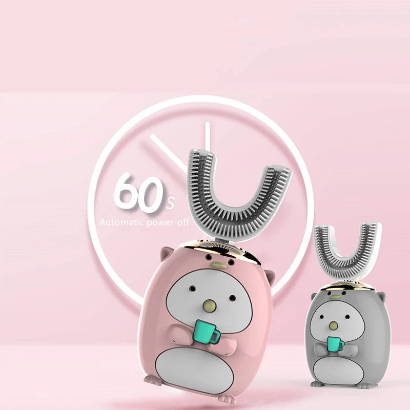 Smart U 360 Degrees Kids Sonic Electric Toothbrush Silicon USB Automatic Ultrasonic Teeth Tooth Brush Cartoon Pattern Children - V.I.P Digital Presence