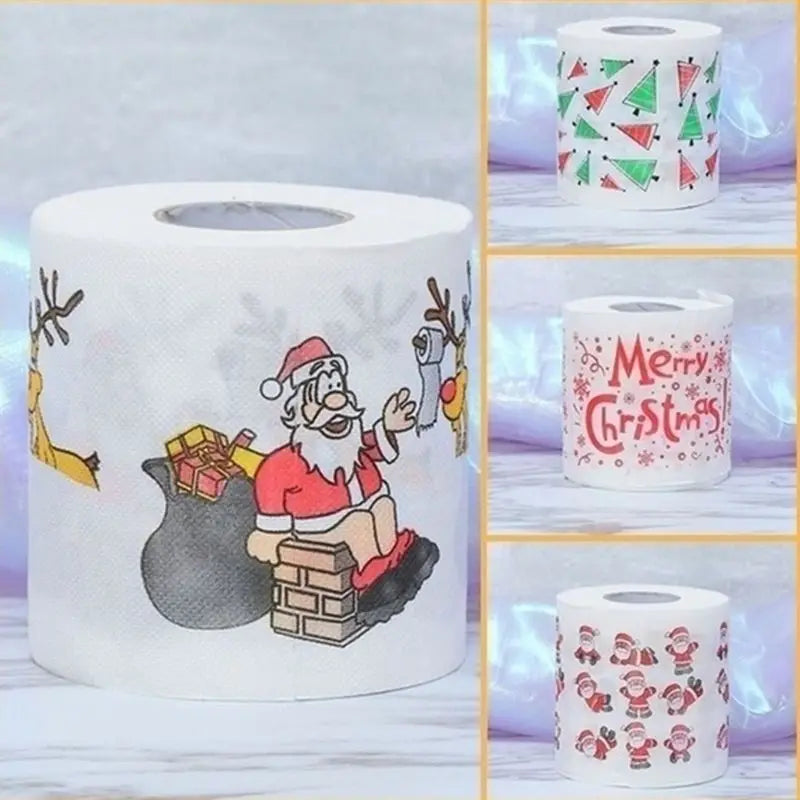 Christmas Pattern Printing Roll Toilet Paper Household Tissue Bathroom Web Q0KD - V.I.P Digital Presence