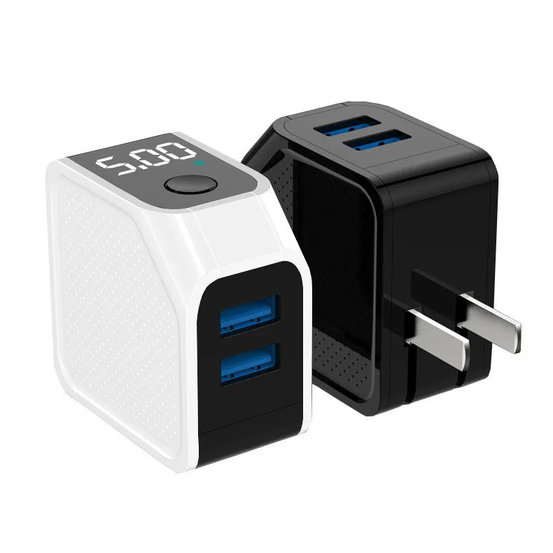 LED Display Intelligent Fast Charging Head Power Adapter Automatic Power-Off Dual USB Cell Phone Charger Quick fast charging - V.I.P Digital Presence