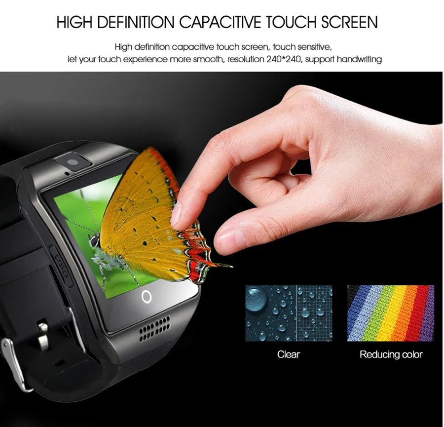 Bluetooth Smart Watch Q18 With Camera Facebook Whatsapp Twitter Sync SMS Smartwatch Support SIM TF Card For IOS Android - V.I.P Digital Presence
