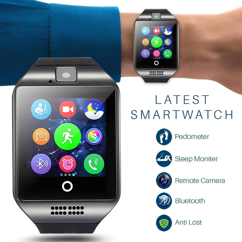 Bluetooth Smart Watch Q18 With Camera Facebook Whatsapp Twitter Sync SMS Smartwatch Support SIM TF Card For IOS Android - V.I.P Digital Presence