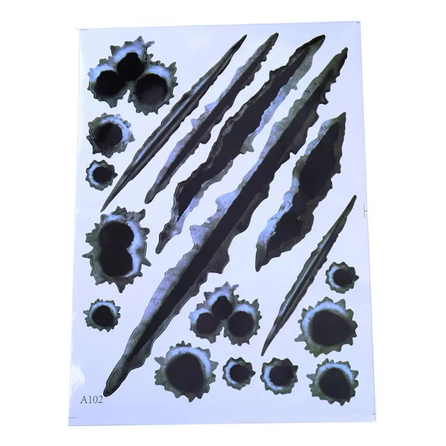1Pcs Car Stickers 3D Bullet Hole Funny Decal Car-covers Motorcycle Scratch Realistic Bullet Hole Waterproof Stickers - V.I.P Digital Presence