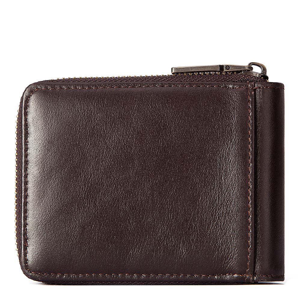 Anti-Theft Brush Men's Leather Wallet Top Layer Cowhide Short Coin Purse Zipper Retro Leather Men Bag - V.I.P Digital Presence