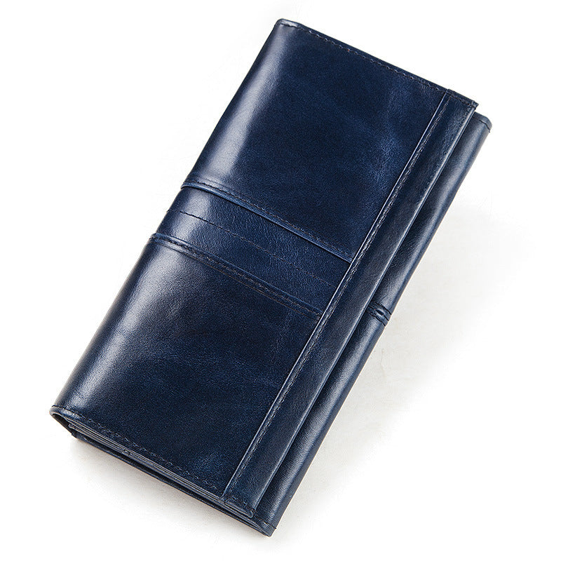 Anti-Theft Brushed Genuine Leather Ladies Wallet Top Layer Cowhide Long Women's Bag Multi-Card Card Holder Mobile Phone Bag Clutch Bag - V.I.P Digital Presence