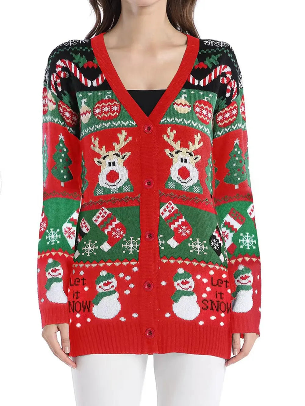 Autumn and winter new sweater jacket women's casual long sleeved Christmas sweater - V.I.P Digital Presence
