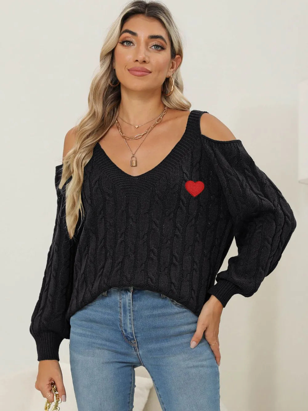 Autumn/Winter Top Deep V Sexy Off Shoulder Loose Hooded Sweater for Women - V.I.P Digital Presence