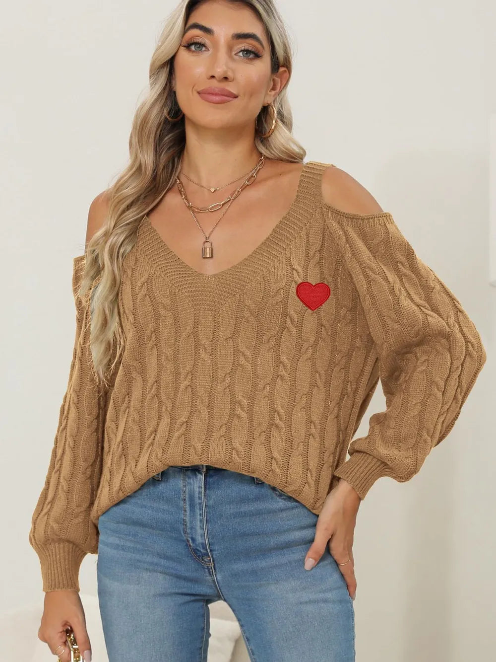 Autumn/Winter Top Deep V Sexy Off Shoulder Loose Hooded Sweater for Women - V.I.P Digital Presence
