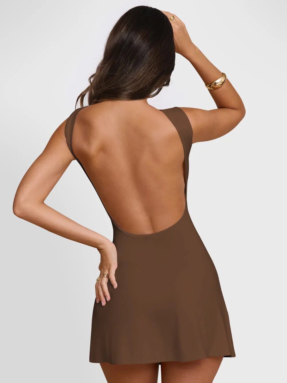 Backless Wide Strap Mini Dress - V.I.P Digital Presence