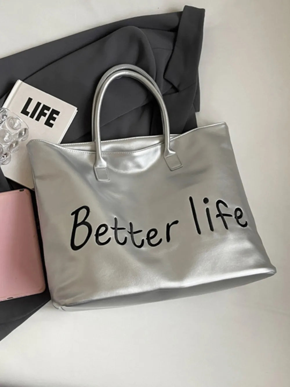 BETTER LIFE PU Leather Tote Bag - V.I.P Digital Presence