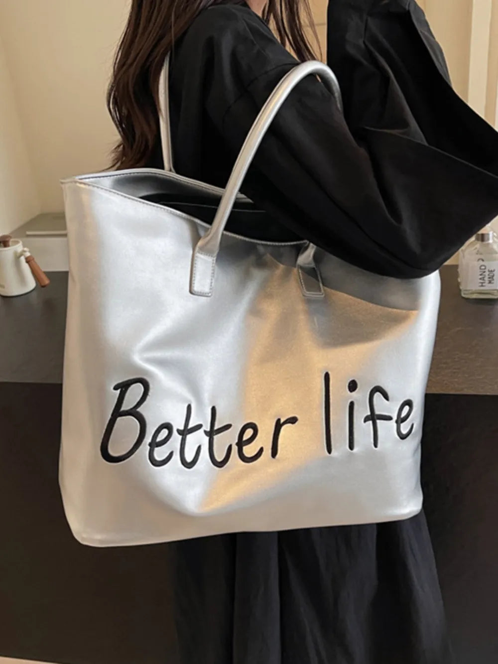 BETTER LIFE PU Leather Tote Bag - V.I.P Digital Presence