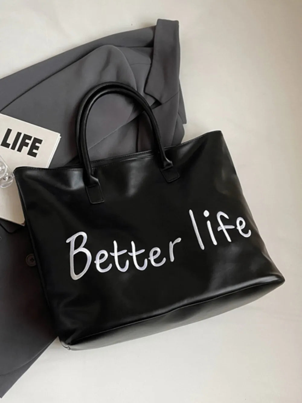 BETTER LIFE PU Leather Tote Bag - V.I.P Digital Presence