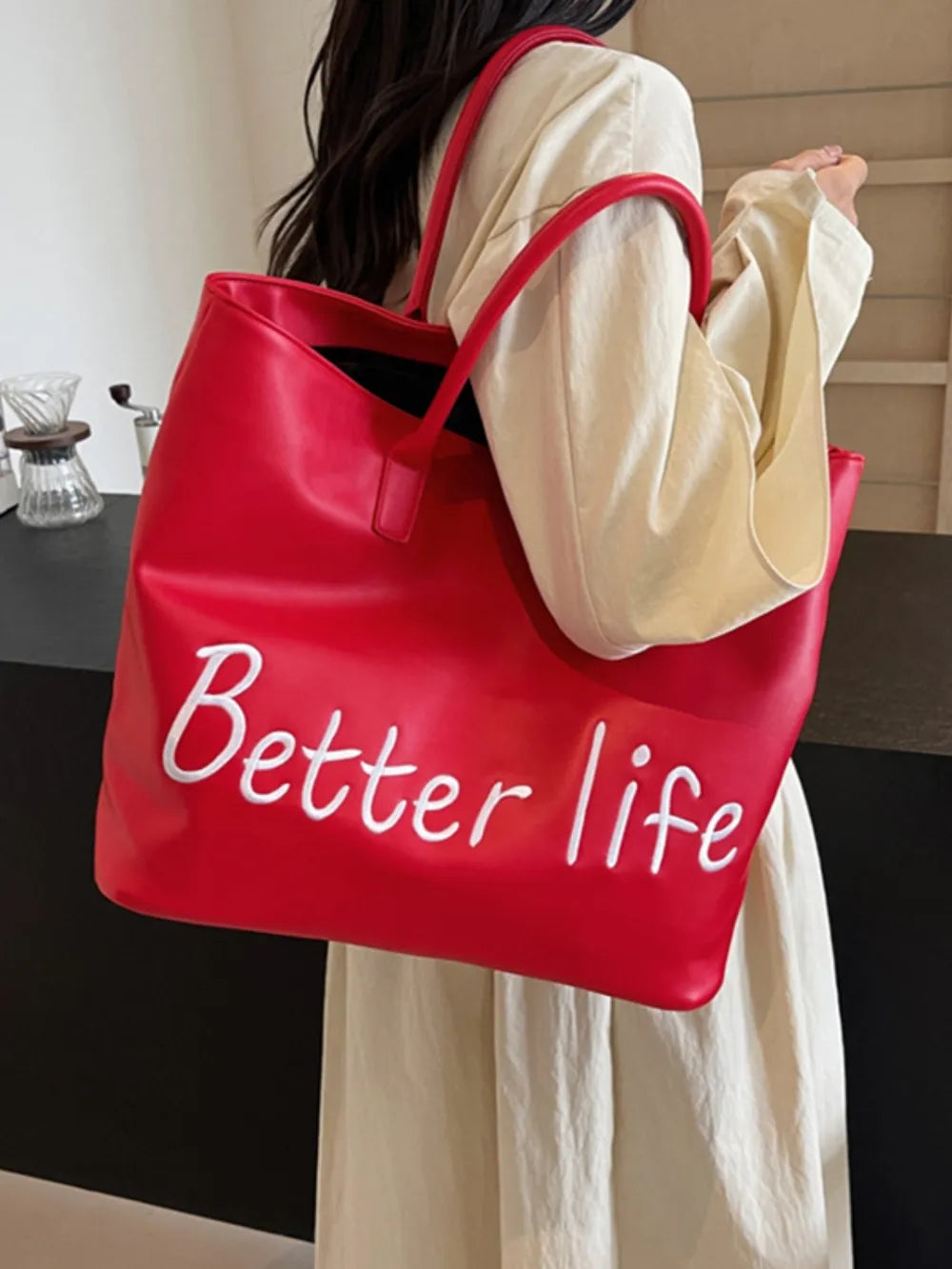 BETTER LIFE PU Leather Tote Bag - V.I.P Digital Presence