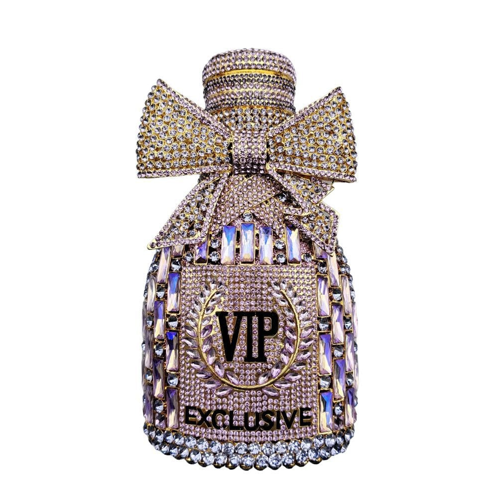 Bow Champagne Wine Bottle Diamond Set Banquet Bag Crystal Handbag for Women - V.I.P Digital Presence