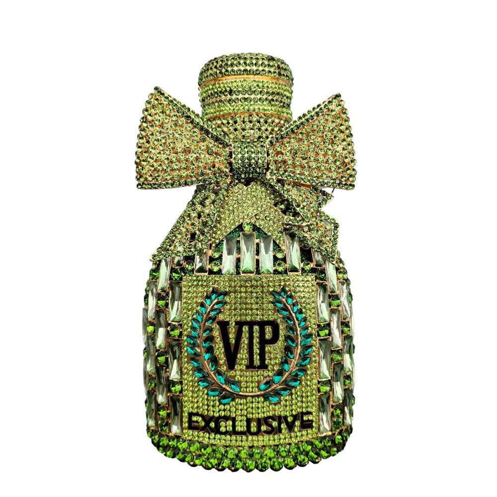 Bow Champagne Wine Bottle Diamond Set Banquet Bag Crystal Handbag for Women - V.I.P Digital Presence