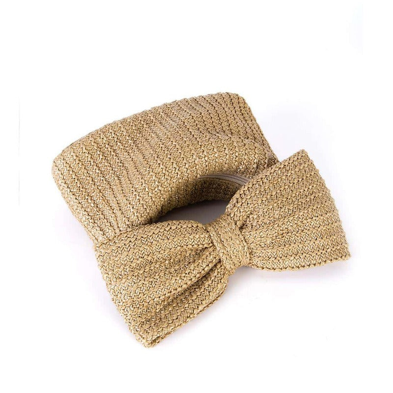 Bow knot grass woven handbag small bag hand-held bag - V.I.P Digital Presence