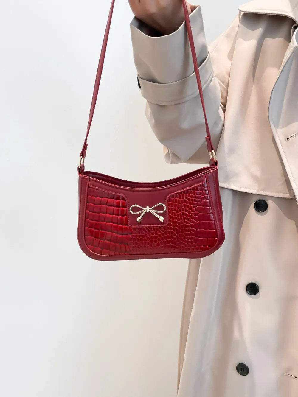 Bow PU Leather Shoulder Bag - V.I.P Digital Presence