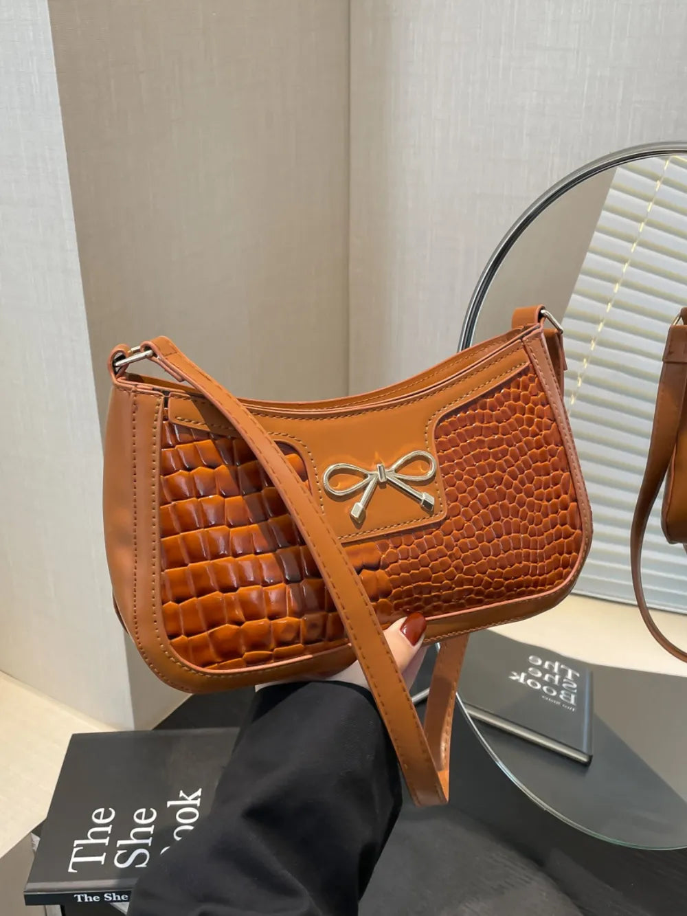 Bow PU Leather Shoulder Bag - V.I.P Digital Presence