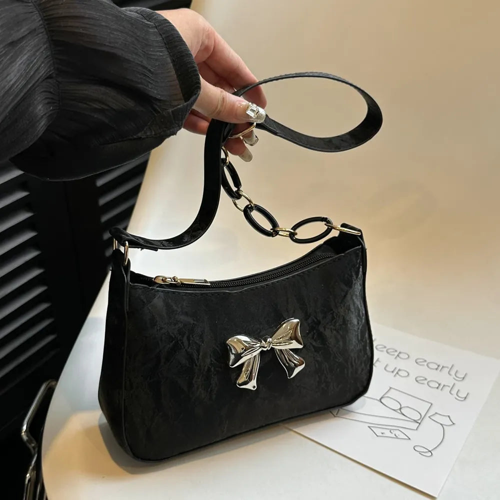 Bow PU Leather Shoulder Bag - V.I.P Digital Presence