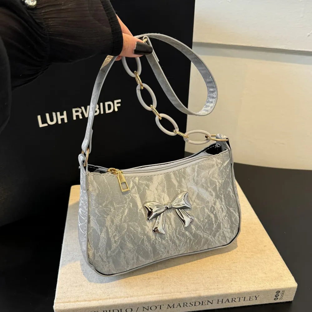Bow PU Leather Shoulder Bag - V.I.P Digital Presence