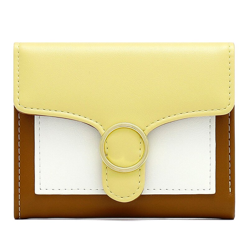 Brand Designer Geometric Panelled Trifold Women Wallet Pu Leather Zipper Coin Ladies Small Purse Card Holder Short Female Wallet - V.I.P Digital Presence