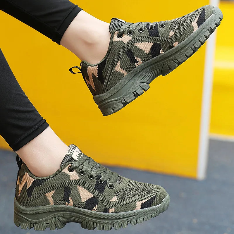 Camouflage Lace Up Mesh Breathable Athletic - V.I.P Digital Presence