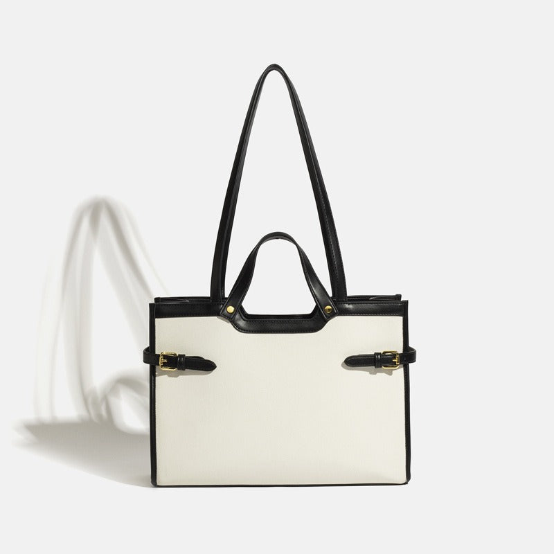 Canvas tote bag, high-end niche design, single shoulder commuter handbag, simple and large capacity - V.I.P Digital Presence