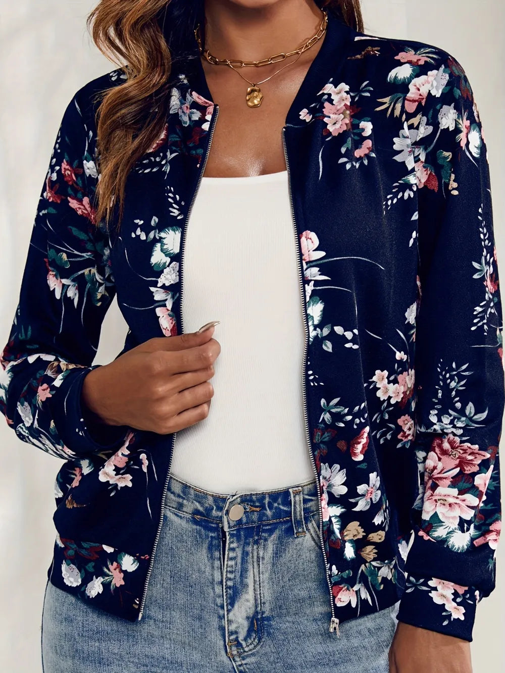 Casual cardigan long sleeved women's printed jacket - V.I.P Digital Presence