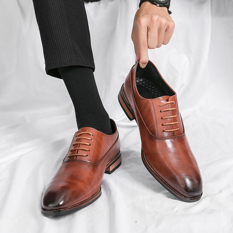 Casual shoes, leather shoes, men's formal wear, men's shoes, lace up business pointed leather shoes - V.I.P Digital Presence