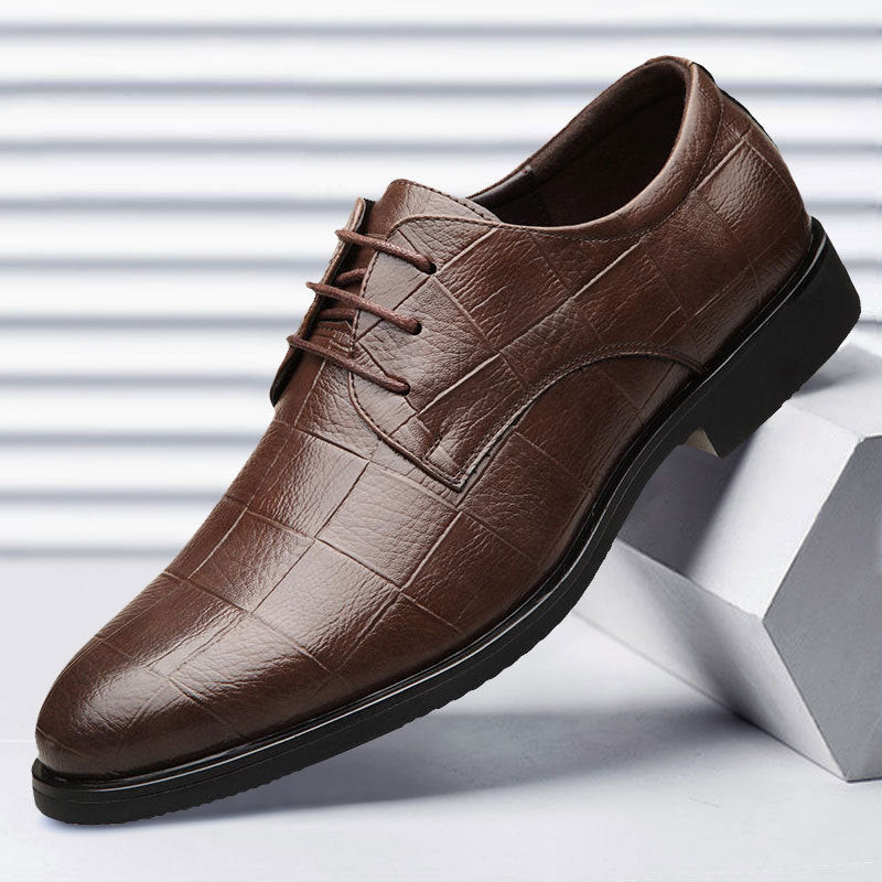 Checkered suit men's business leather shoes formal men's shoes versatile checkered casual wedding shoes - V.I.P Digital Presence