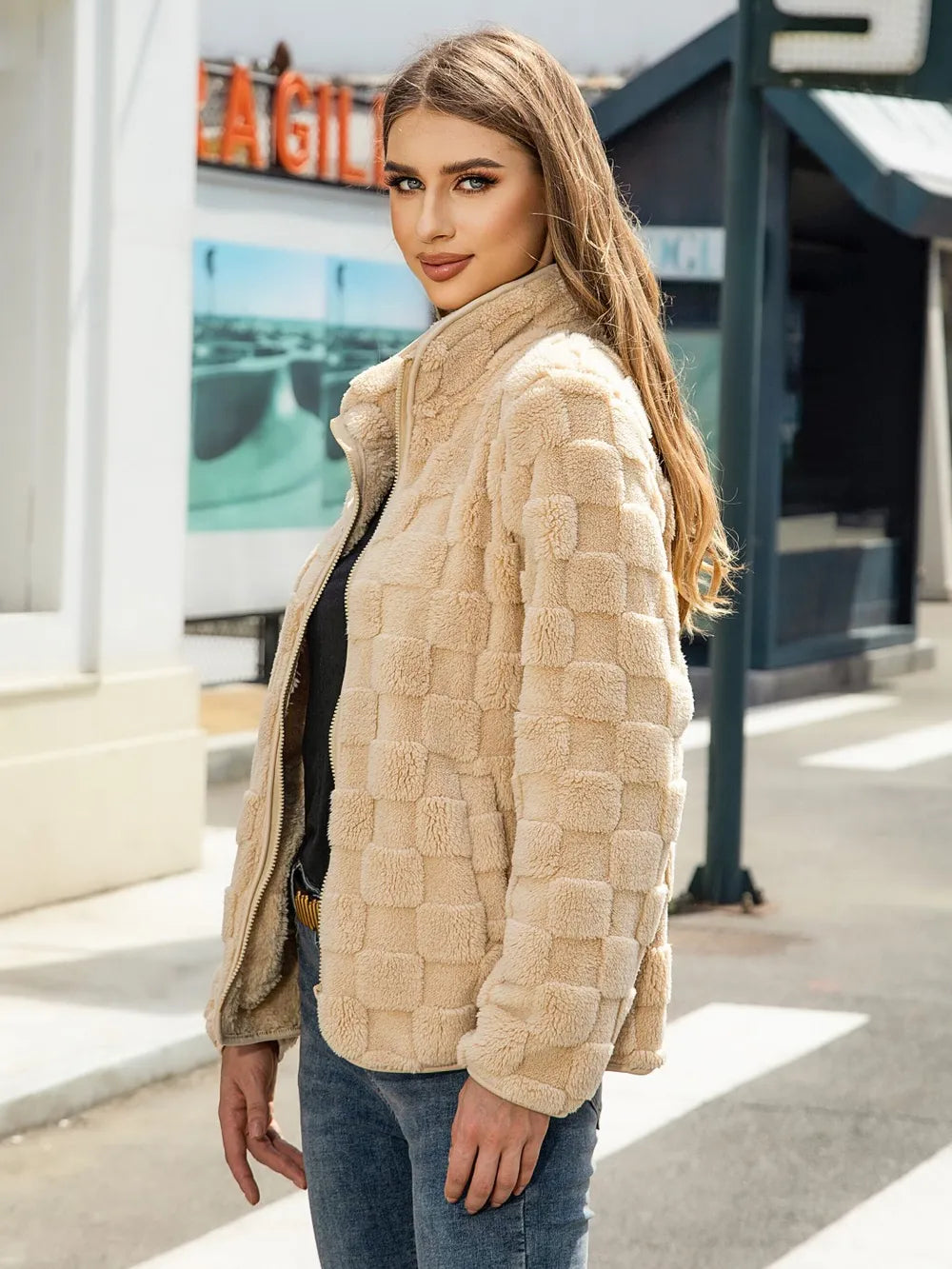 Checkered Zip Up Jacket - V.I.P Digital Presence