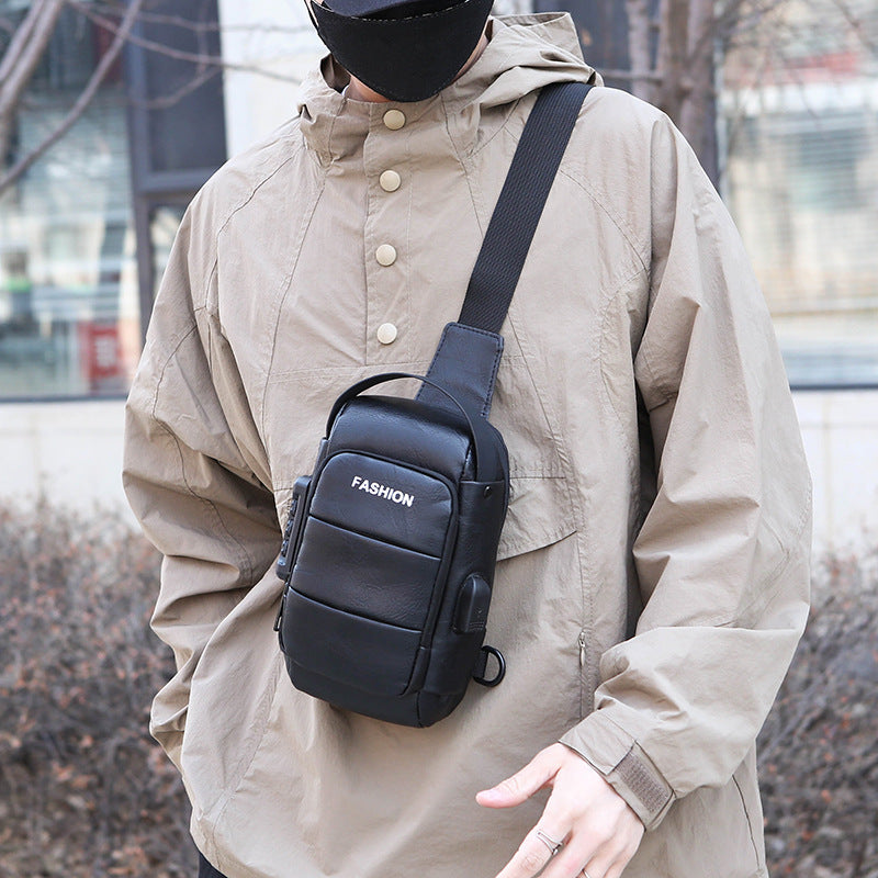 Chest bag men's backpack USB charging backpack single shoulder chest bag commuting backpack waterproof - V.I.P Digital Presence