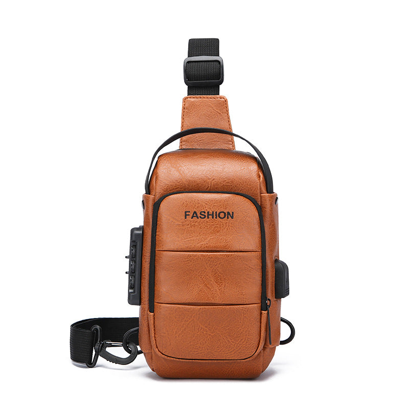 Chest bag men's backpack USB charging backpack single shoulder chest bag commuting backpack waterproof - V.I.P Digital Presence