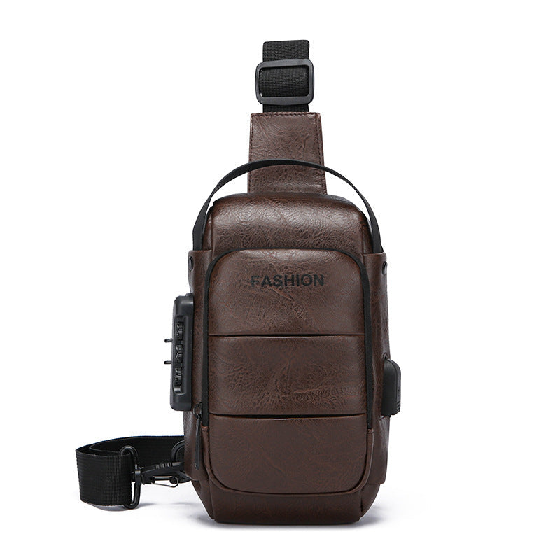 Chest bag men's backpack USB charging backpack single shoulder chest bag commuting backpack waterproof - V.I.P Digital Presence