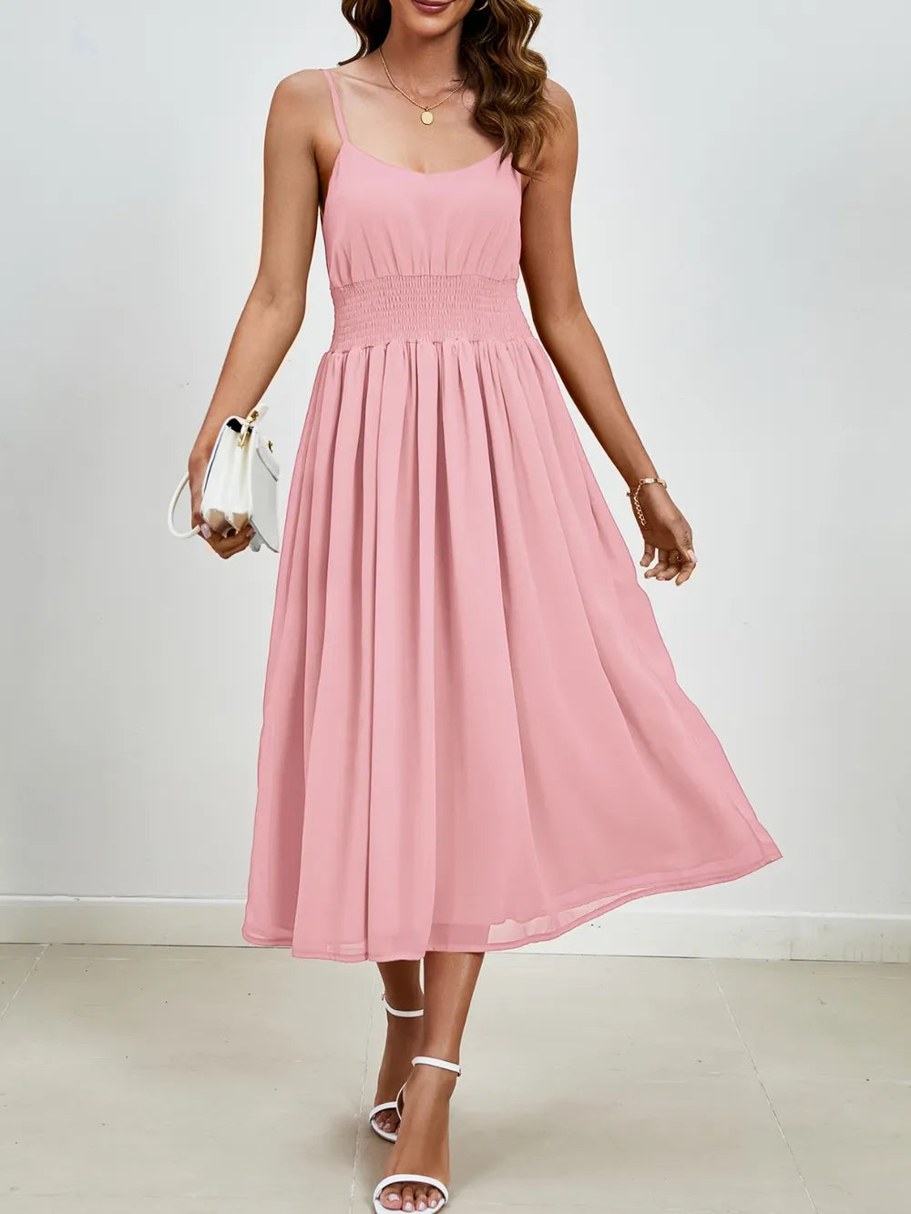 Chiffon dress V-neck strapless long dress for wedding guests - V.I.P Digital Presence